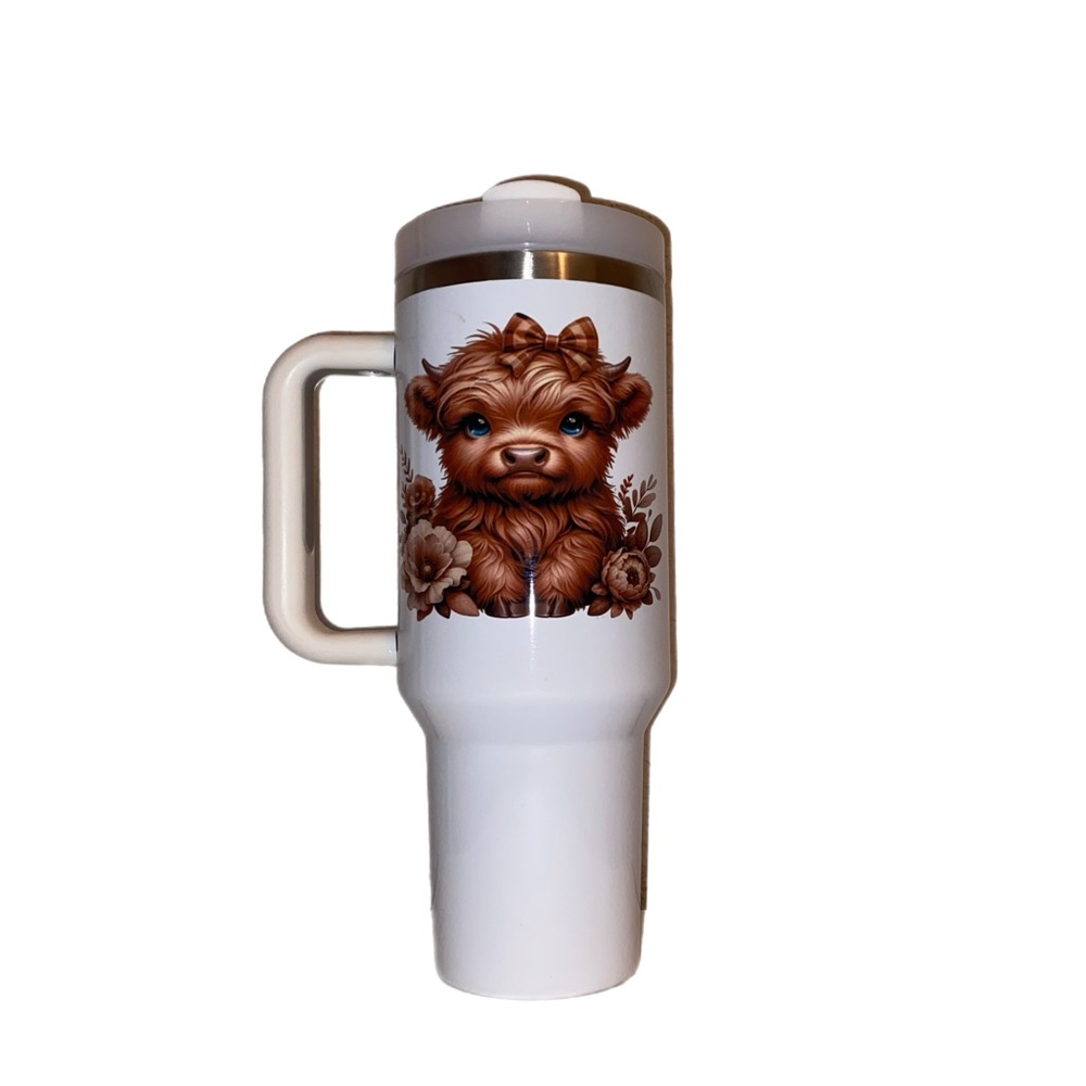 40 OZ Stainless Steel Tumbler Highlander Cow